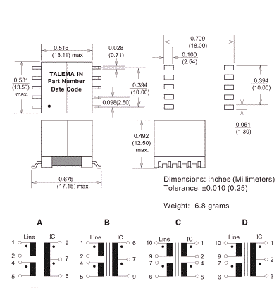 Dimensions & Schematic - Pins