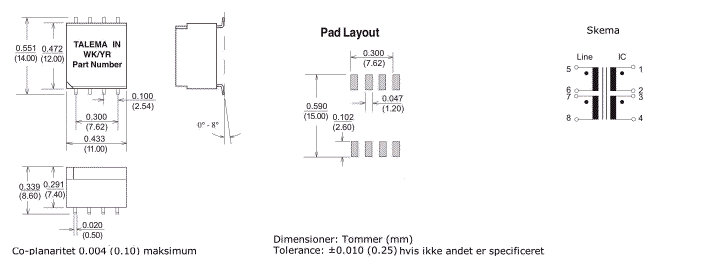 Dimensioner & Terminalforbindelser