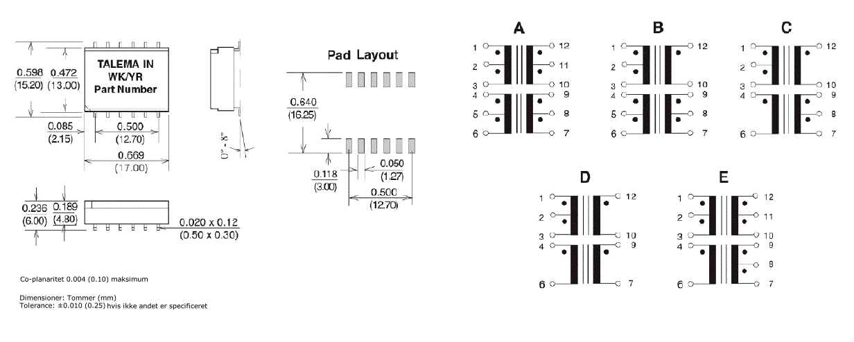 Dimensioner & Terminalforbindelser